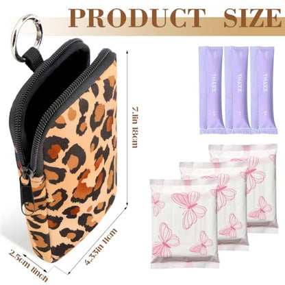 2PCS Tampon Holder Zipper Pouches Portable Period Bags - color: Leopard