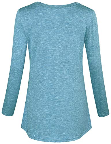 connche Women's Button Side Maternity Tunic Nursing Tops for Breastfeeding - color: Blue, size: X-Large