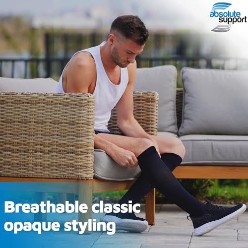 ABSOLUTE SUPPORT 3 Pairs Unisex Compression Socks, 20-30mmHg, Black|Medium - color: Black, size: Medium
