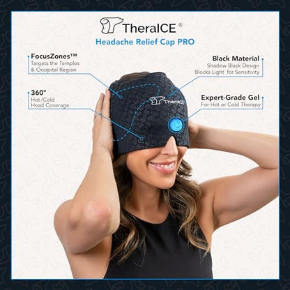 TheraICE Headache & Migraine Relief Hat PRO & TheraICE PROpack Ice Pack