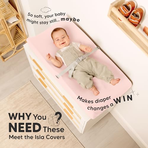 2-Pack Baby Changing Pad Cover for Girl, Boy, 34x18 (Mist Rose) - color: Mist Rose, size: Viscose derived from Bamboo