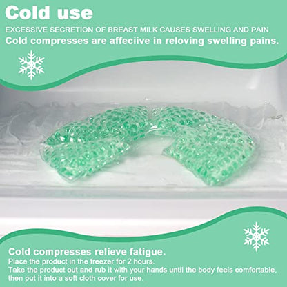 Hot Cold Gel Bead Breast Therapy Pack, Breast Ice Packs for Breastfeeding - color: #8 Blue