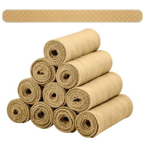 Toulite 10Pcs Reusable Cotton Bra Liners for Sweat - color: Khaki, size: X-Large