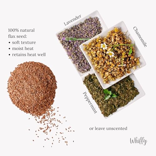 Microwave Heating Pad, Microwavable Hot Pack, Warm Compress - Ice Pack, Cooling Freezer Bag, Cold Compress - Filled with Flax Seed & Your Choice of Dried Herbs - Various Sizes