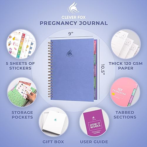 Clever Fox Pregnancy Journal, Expecting First Time Mom Planner Lavender - color: Lavender, size: 9" x 10.5" Regular Edition