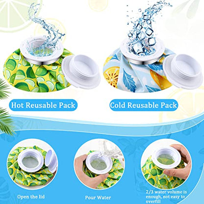 Honoson 4 Pack Reusable Ice Bag Hot Cold Bag Leakproof, Cartoon Fruit Style - style: Cartoon Fruit Style