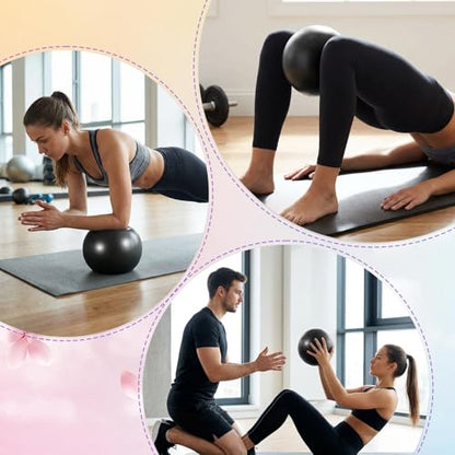 4 Pcs Small Pilates Ball Bulk 9 Inch Mini Yoga Ball - color: Solid Black
