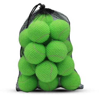 SHYUJAJIE Tennis Ball,20 Pack Practice Balls Bulk,Dog Balls with Mesh Bag - color: Light Green