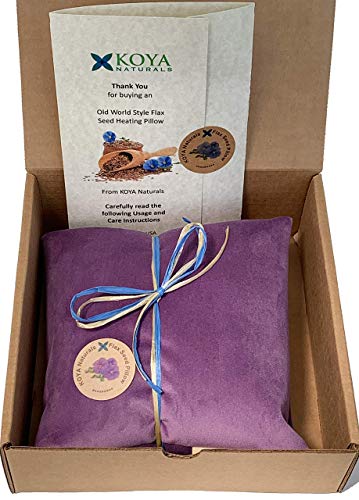 KOYA Naturals Soft Velvet Flax Seed Microwave Pillow - color: Purple
