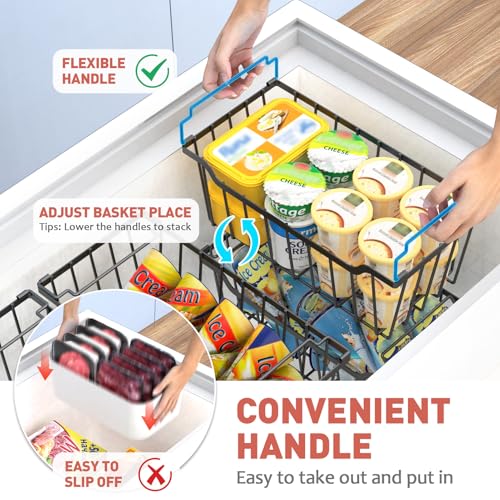 Goovilla Freezer Organizer Bins for 5-7 Cu.FT Chest Freezer, 4 Pack Black - color: Black