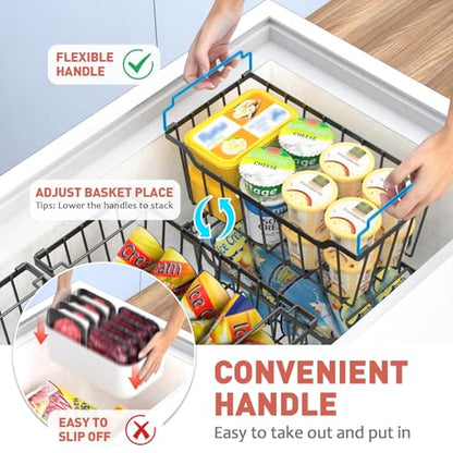 Goovilla Freezer Organizer Bins for 5-7 Cu.FT Chest Freezer, 4 Pack Black - color: Black
