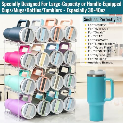 Premium Water Bottle Organizer for Stanley 40OZ & Various Bottles, Tumblers - size: 4 Tier for 16