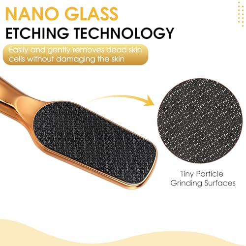 Nano-Glass Foot File Gold, Ergonomic Handle Foot Care Tool - color: Gold