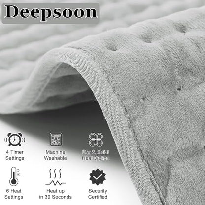 Heating Pad,Electric Heating Pads,Heating Pad for Back,Gray,33x17 Inch - color: Silvergray, size: 33x17 Inch