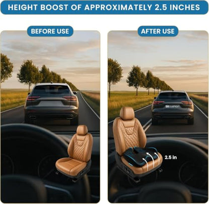 Car Seat Cushion for Driving, Sciatica Pain Relief Car Pillow and Seat Pad - color: Black