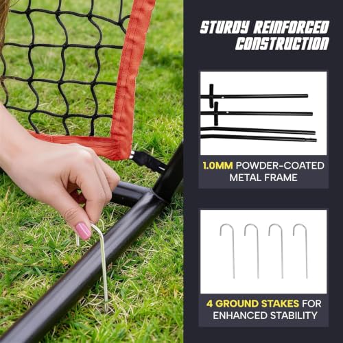 ZENY 5'x5' / 7'×7' Baseball Softball Practice Net Hitting Batting Catching Pitching Training Net with Carry Bag, Baseball Training Equipment - style: 7x7ft- White Strike Zone