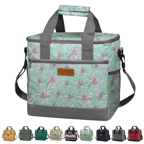 IKNOE 24-Can Insulated Cooler Bag, Leak-Resistant Lunch Tote Daisy - color: Daisy, size: Large