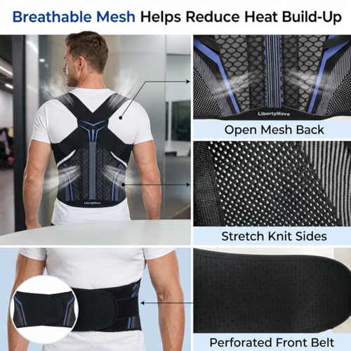 Back Brace Posture Corrector for Men, Adjustable Back Support Brace - size: XS/S(Waist:24''-32'')