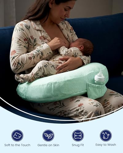 Nursing Pillow Cover Compatible with My Breast Friend Deluxe/Original - color: Mint Leaf