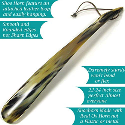 5MOONSUN5 Shoe Horn, Real Horn Handmade, Long Handle, 22'' - size: 23'' horn