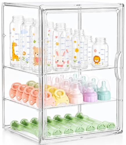 Baby Bottle Storage Organizer for Countertop Cabinet - size: Large: 14.2" x 10.7" x 10.7"