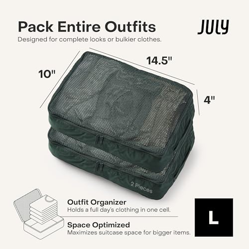 July Packing Cells, 4 Set Packing Cubes, Luggage Organizer Bags, Forest - color: Forest