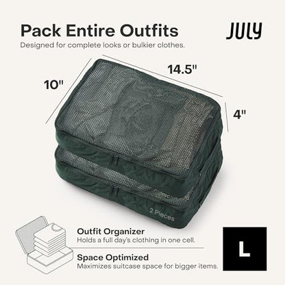 July Packing Cells, 4 Set Packing Cubes, Luggage Organizer Bags, Forest - color: Forest