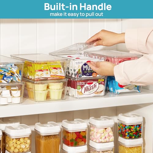 Vtopmart 8pcs Clear Stackable Storage Bins with Lids - size: With Lid