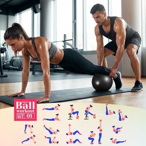4 Pcs Small Pilates Ball Bulk 9 Inch Mini Yoga Ball - color: Solid Black