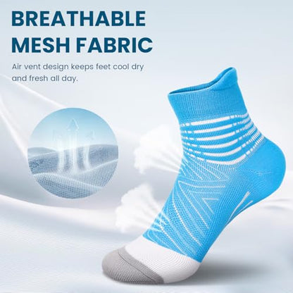 IRAMY Compression Ankle Support Socks Women - Wicking, Cushioned Athletic, Plantar Fasciitis Relief 2/3/6 Pairs - color: Grey(2 Packs), size: Small