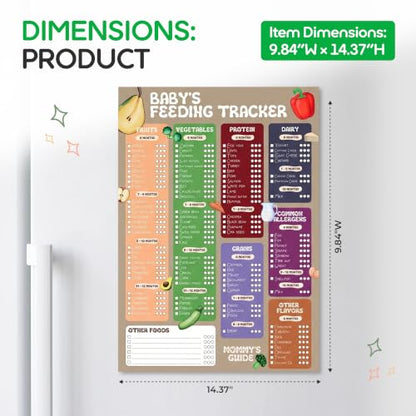 Baby First Foods Tracker - 101 Foods Before 1 Fridge Magnet with 2 Markers