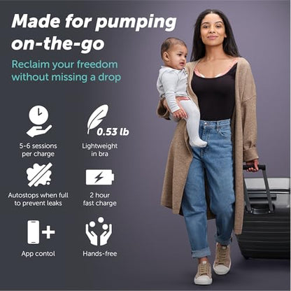 Elvie - Double, Wearable Breast Pump w/App - The Smallest & Quietest - Portable - Hands Free & Discreet - Automated with Four Personalized Settings
