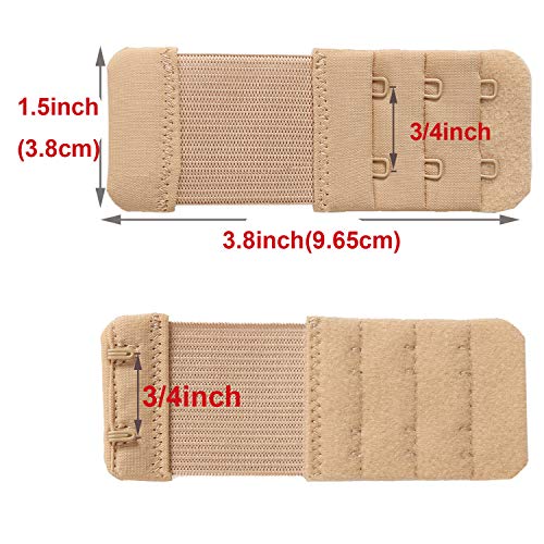 SAMGU Women's Bra Extenders 2 Hook/3 Hook/4 Hook/5 Hook/6 Hook Soft Stretchy - color: 2 Hook 3/4" Spacing, White