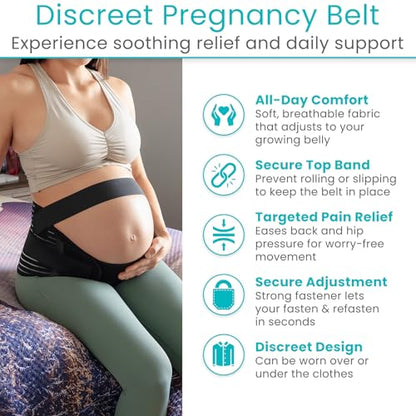 Vive Pregnancy Belly Support Band for Women - Maternity Belt - Cozy Brace - size: Small