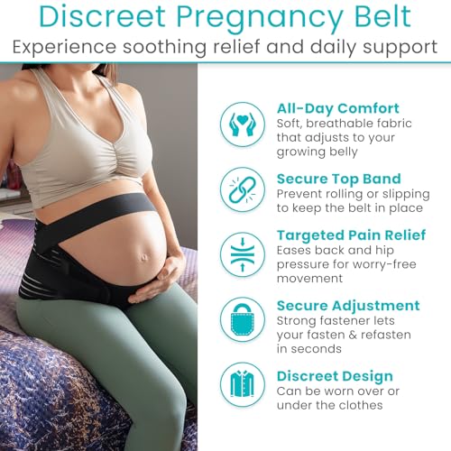Vive Pregnancy Belly Support Band for Women - Maternity Belt - Cozy Brace - size: Medium