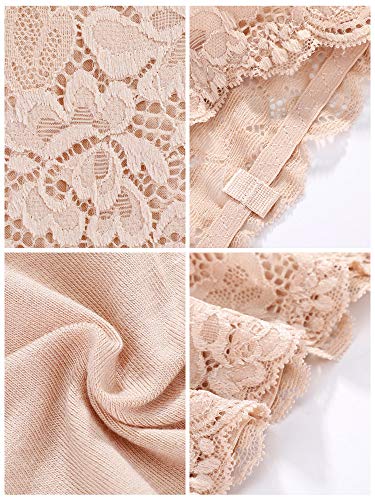 Boao 3 Pcs Lace Tube Bandeau - color: Black, White, Beige, size: Medium