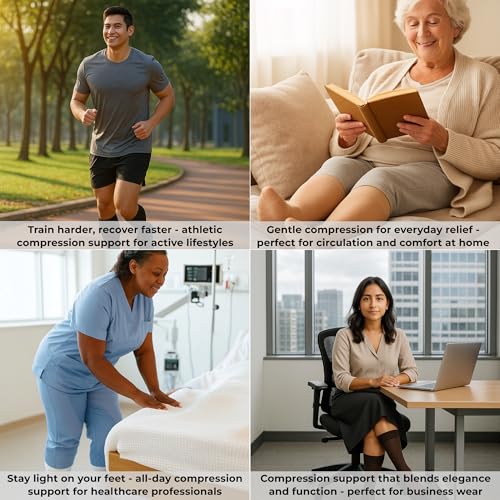 Mojo Compression Socks Women Knee High Stockings 20-30mmHg, Brown Small - color: Brown, size: Small