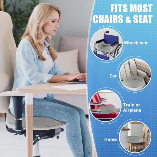 BlissTrends Donut Pillow Seat Cushion, Memory Foam Lifting Cushions - color: Light Grey, size: XX-Large