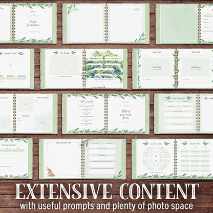 Baby Memory Book Keepsake, Deluxe Edition, First 5 Years, Includes Gold Pen