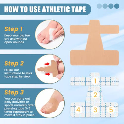 Kinesiology Tape for Toe Support, 20 Pcs Pre-Shaped Athletic Foot Tape - color: Beige