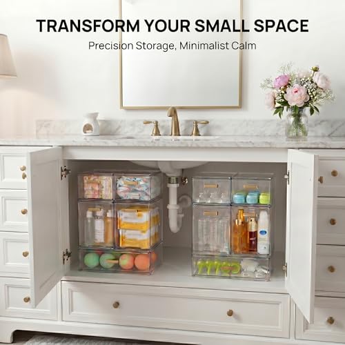 LALOBLUE Stackable Clear Acrylic Drawer Baby Bottle Makeup Organizer - size: 2 Middle+2 Big+1 Long