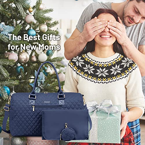 LOVEVOOK Diaper Bag Tote with Pacifier Case and Changing Pad, Large Capacity Mommy Bag for Hospital and Weekender Travel, Functional Baby Bag Newborn Baby Essential, Blue - color: Blue