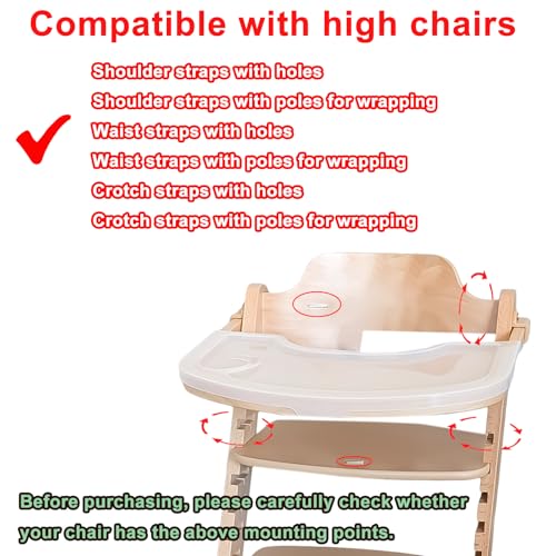 5 Point Harness Seat Belt Strap, High Chair Strap, Harness for Stroller Pushchair Pram Buggy, Shoulder Strap Belts (White) - color: White