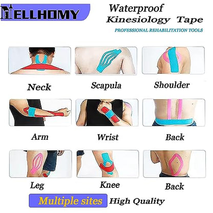 Precut Kinesiology Tape Strips,Waterproof Athletic Tape Muscle Pain Relief - color: Mix-4, size: 40PCS