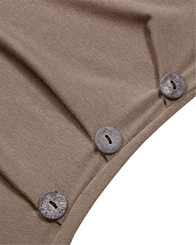 Chuanqi Womens Maternity Shirt Fall Long Sleeve T-Shirts Pregnancy Clothes - color: A-khaki, size: Medium