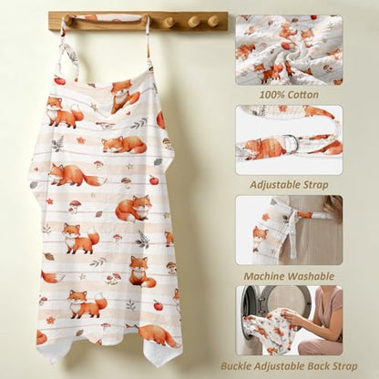 Fox Nursing Covers for Breastfeeding New Mom Feeding Cover for Breastfeeding Portable Breathable Baby Nursing Covers - color: fox