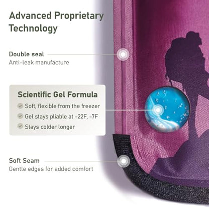Flexible Neck Ice Pack Wrap 8" x 23", Soft Gel, Hands-Free - color: Purple