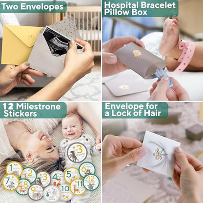 Baby Keepsake Box, Gift for New Parents and Expecting Mom, Baby Memory Box - color: Green