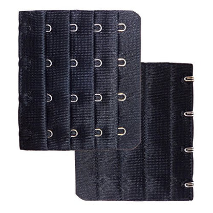 Ultra Soft Bra Extender Band Breathing Room 4 Rows Hook & Eye Extension Strap - color: 4 Hooks (6pcs/Pack, Black & Dark Beige)
