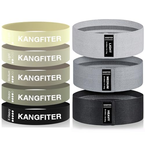 KANGFITER Non-Slip Fabric Resistance Bands for Working Out 3 Levels - color: Grey 3 PCS